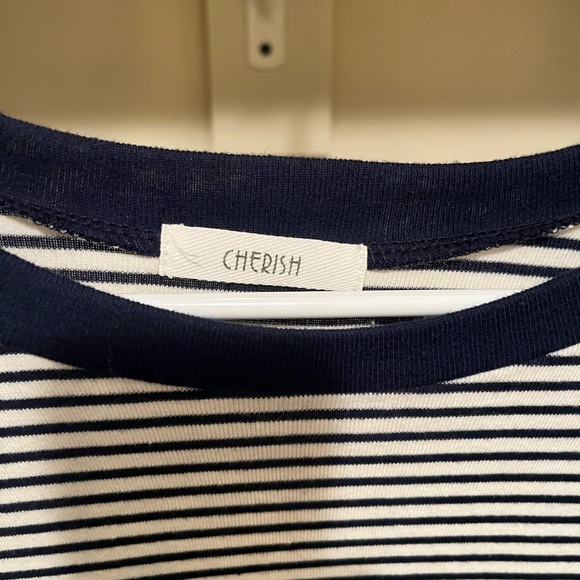 Cherish Black and White Fitted Long Sleeve Tee - Picture 2 of 2